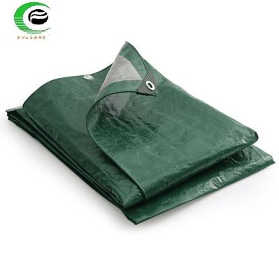 Buy Outdoor Covering Tarpaulin Medium Duty Green / Silver 140gsm online manufacture