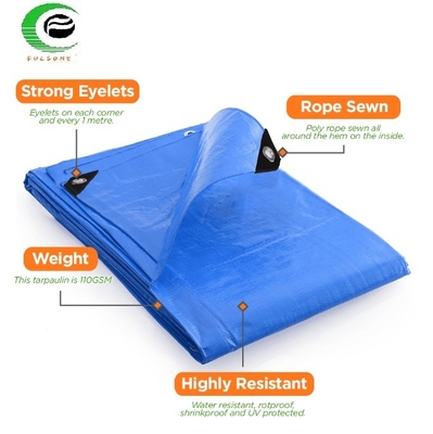 Outdoor Blaue mittelgroße Tarpaulin Wasserdicht 110gm für die Abdeckung