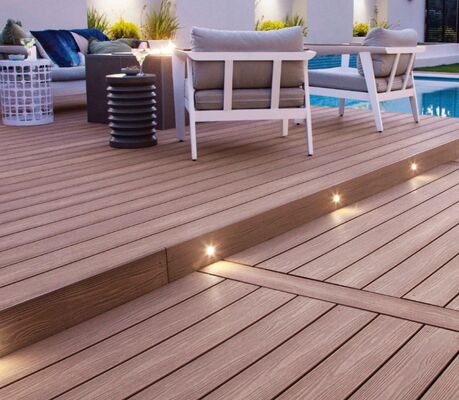 Wood Fibers And Plastic Polymers Wood Plastic Composite Decking Designed To Not Require Painting Or Staining And Last Typically 25-30 Years