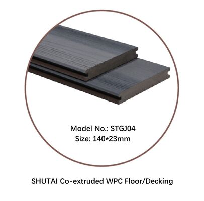 Fibre di legno e polimeri plastici, decking composito legno-plastica progettato per non richiedere verniciatura o macchiatura e durare tipicamente 25-30 anni